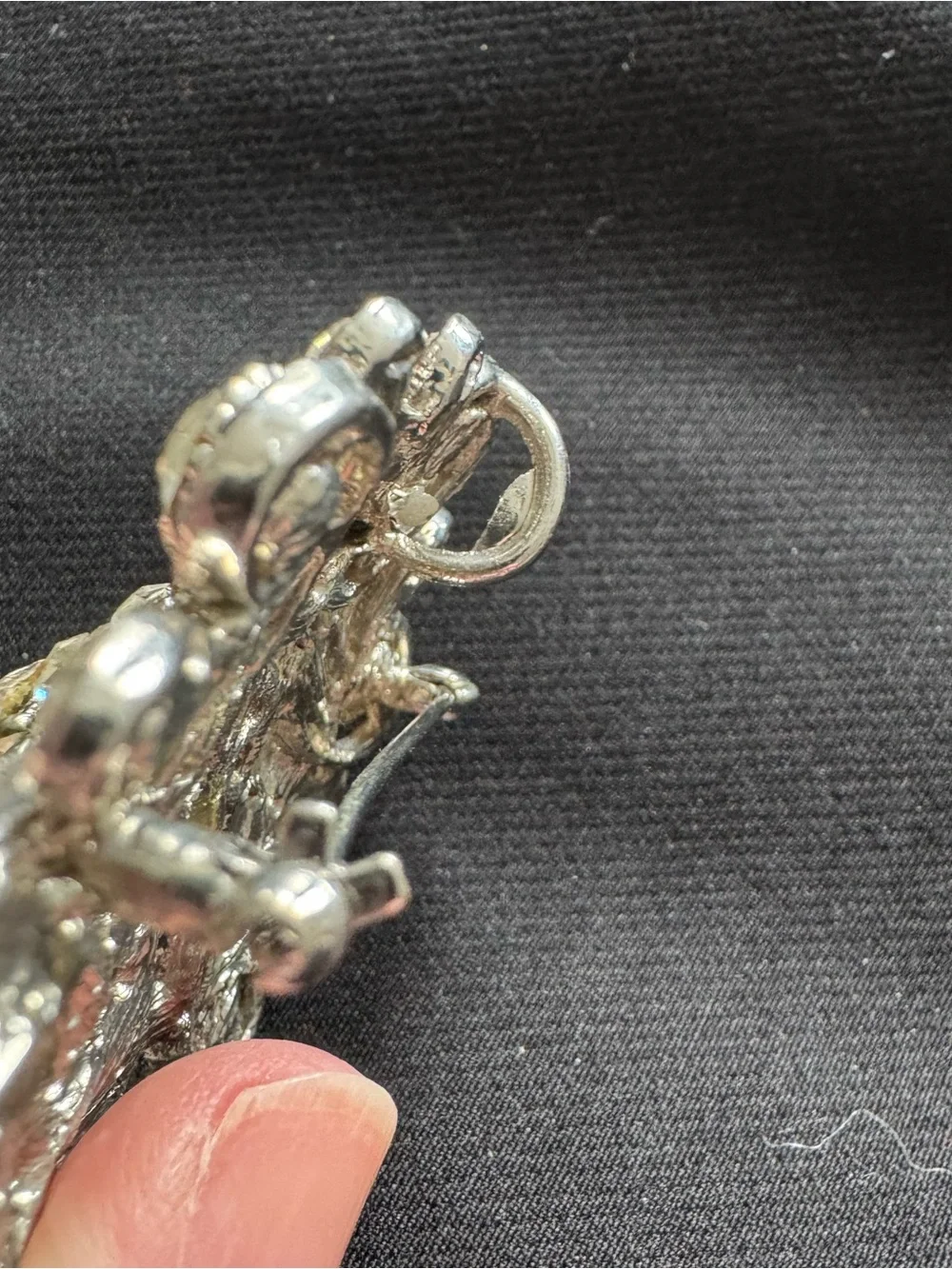 Silver-Tone Crystal Brooch - Clear Rhinestones